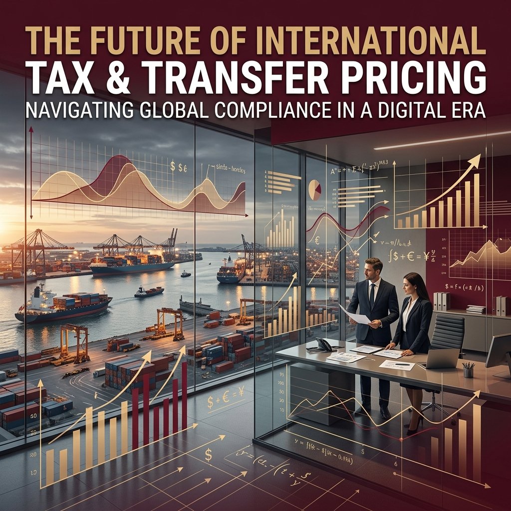 Pillar One Simplified and Streamlined Approach Cover Photo representing global trade network, tax documents, and financial growth data curves